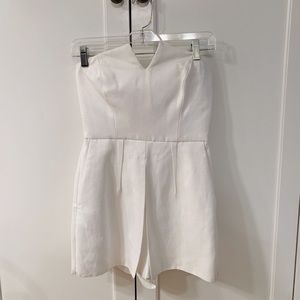 Topshop Strapless White Romper